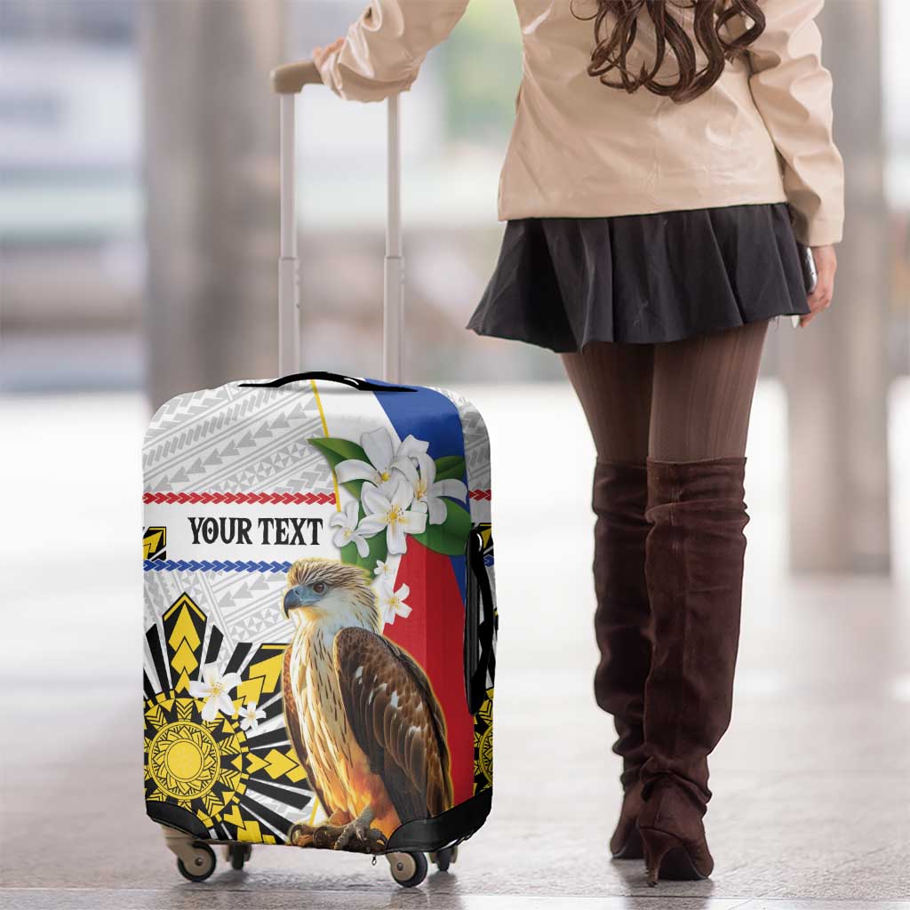 Personalised Philippines Eagle Luggage Cover Filipino Sun Mix Sampaguita Flower LT14 - Polynesian Pride