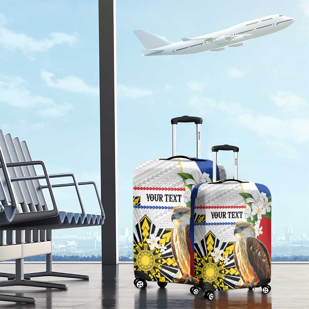Personalised Philippines Eagle Luggage Cover Filipino Sun Mix Sampaguita Flower LT14 - Polynesian Pride