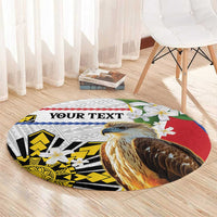 Personalised Philippines Eagle Round Carpet Filipino Sun Mix Sampaguita Flower LT14 - Polynesian Pride