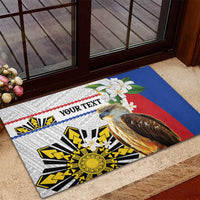 Personalised Philippines Eagle Rubber Doormat Filipino Sun Mix Sampaguita Flower LT14 - Polynesian Pride