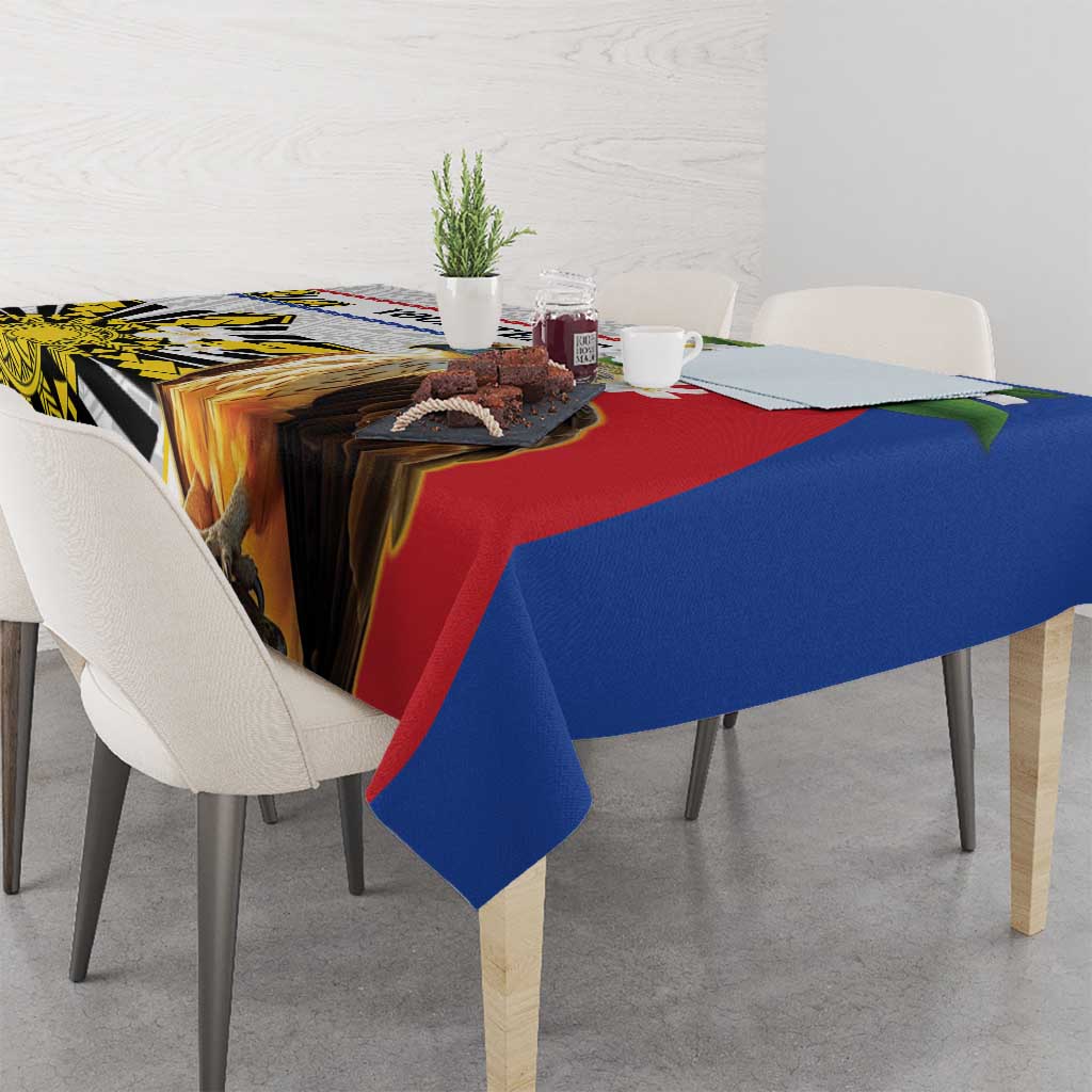 Personalised Philippines Eagle Tablecloth Filipino Sun Mix Sampaguita Flower LT14 - Polynesian Pride