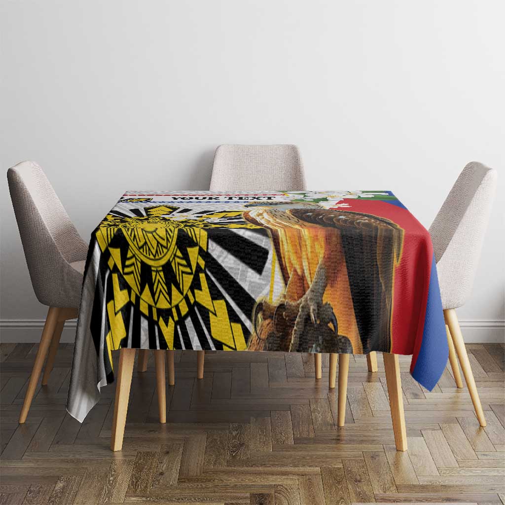 Personalised Philippines Eagle Tablecloth Filipino Sun Mix Sampaguita Flower LT14 - Polynesian Pride