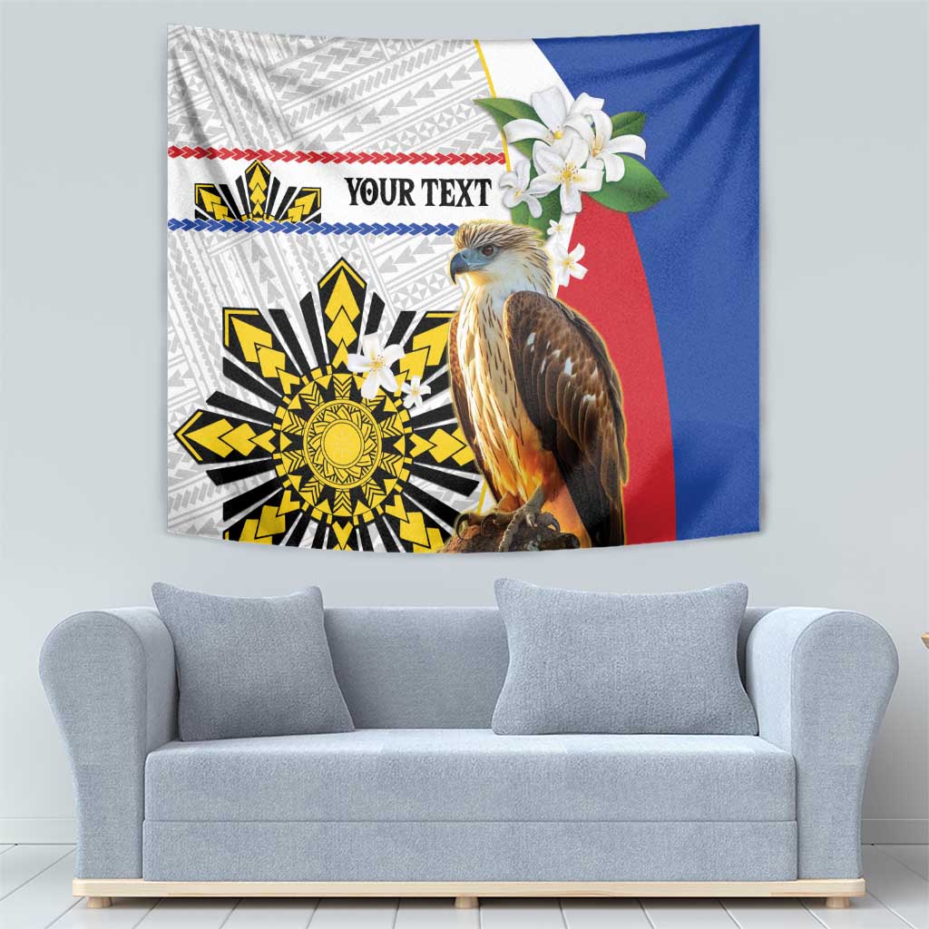 Personalised Philippines Eagle Tapestry Filipino Sun Mix Sampaguita Flower LT14 - Polynesian Pride