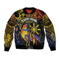 Philippines Sarimanok Bomber Jacket Papanok Legendary Bird Okir Polynesian Pattern
