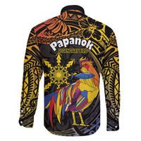 Philippines Sarimanok Family Matching Long Sleeve Bodycon Dress and Hawaiian Shirt Papanok Legendary Bird Okir Polynesian Pattern