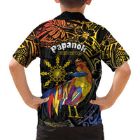 Philippines Sarimanok Family Matching Tank Maxi Dress and Hawaiian Shirt Papanok Legendary Bird Okir Polynesian Pattern