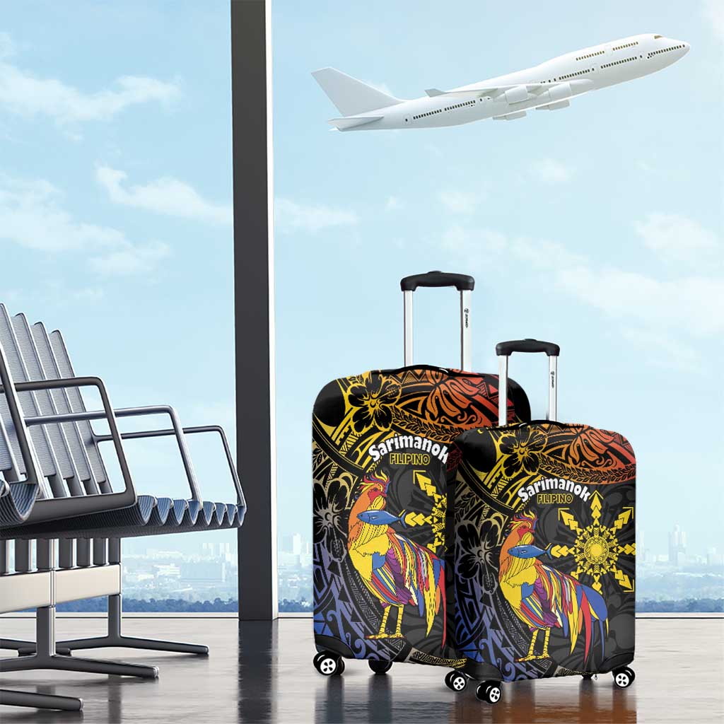 Philippines Sarimanok Luggage Cover Papanok Legendary Bird Okir Polynesian Pattern LT14 - Polynesian Pride