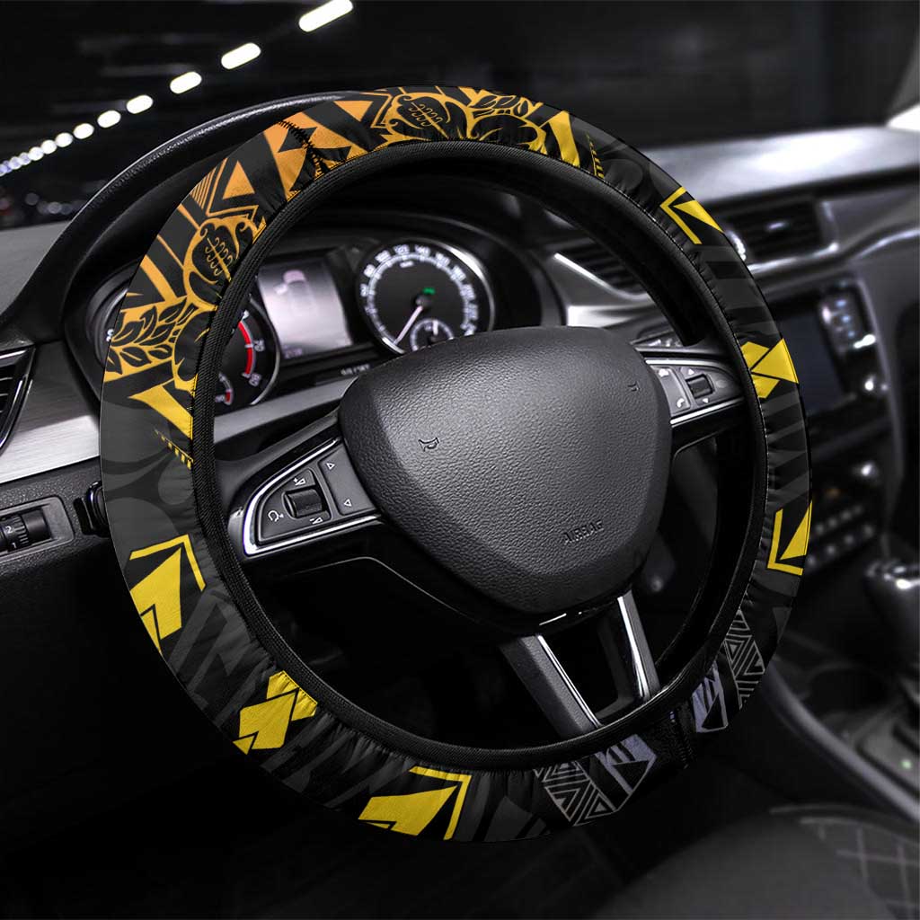 Philippines Sarimanok Steering Wheel Cover Papanok Legendary Bird Okir Polynesian Pattern