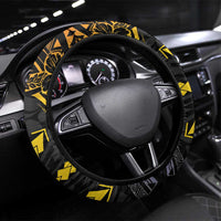 Philippines Sarimanok Steering Wheel Cover Papanok Legendary Bird Okir Polynesian Pattern