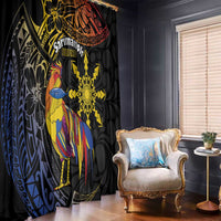 Philippines Sarimanok Window Curtain Papanok Legendary Bird Okir Polynesian Pattern