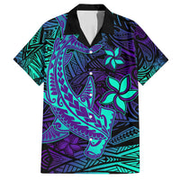 Purple Polynesian Family Matching Long Sleeve Bodycon Dress and Hawaiian Shirt Tribal Hammerhead Shark LT14