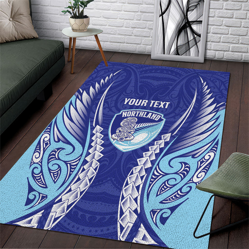 Northland 2026 Rugby Custom Area Rug NZ Maori Silver Fern