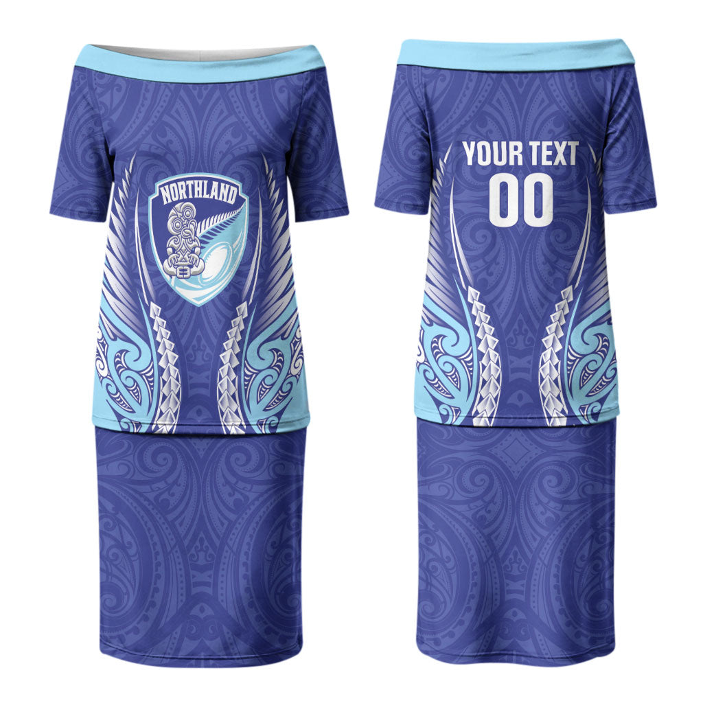 Northland 2026 Rugby Custom Couples Matching Puletasi and Long Sleeve Button Shirt NZ Maori Silver Fern LT14 - Polynesian Pride