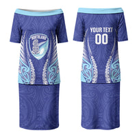 Northland 2026 Rugby Custom Couples Matching Puletasi and Long Sleeve Button Shirt NZ Maori Silver Fern LT14 - Polynesian Pride