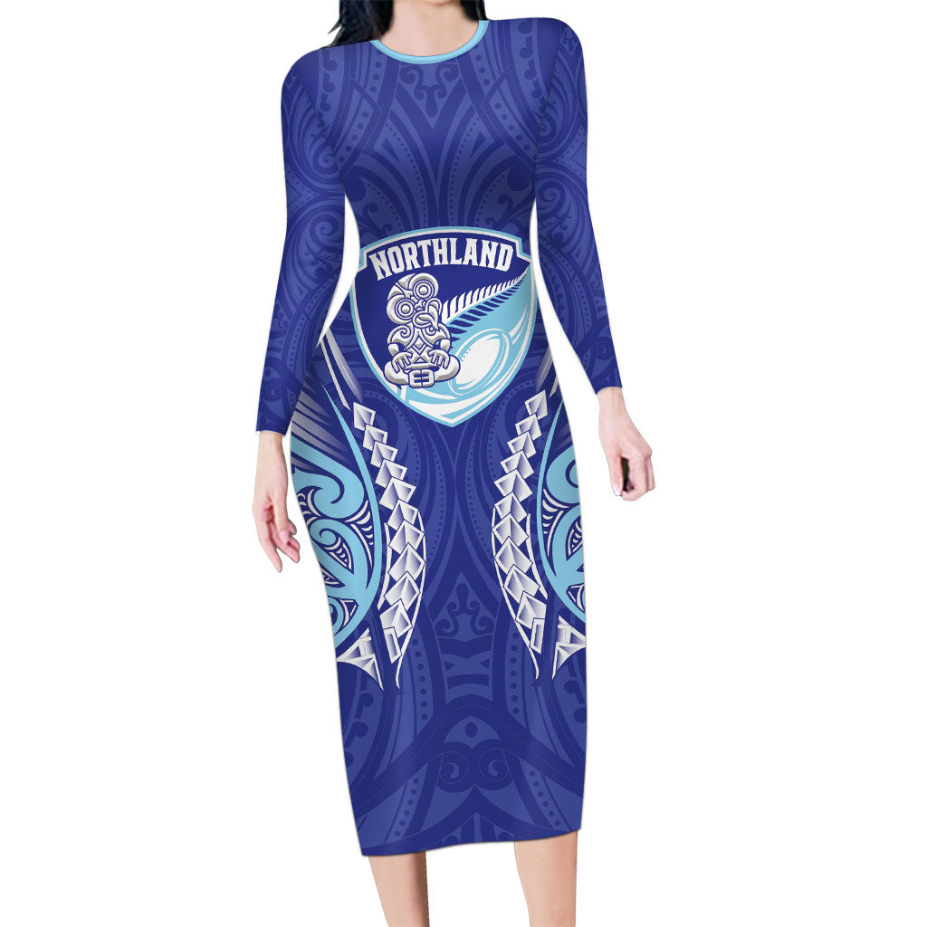 Northland 2026 Rugby Custom Family Matching Long Sleeve Bodycon Dress and Hawaiian Shirt NZ Maori Silver Fern