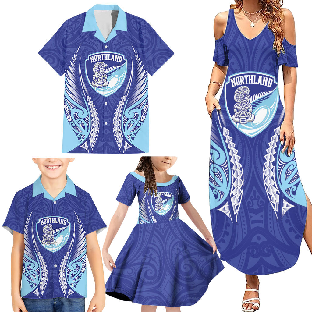 Northland 2026 Rugby Custom Family Matching Summer Maxi Dress and Hawaiian Shirt NZ Maori Silver Fern