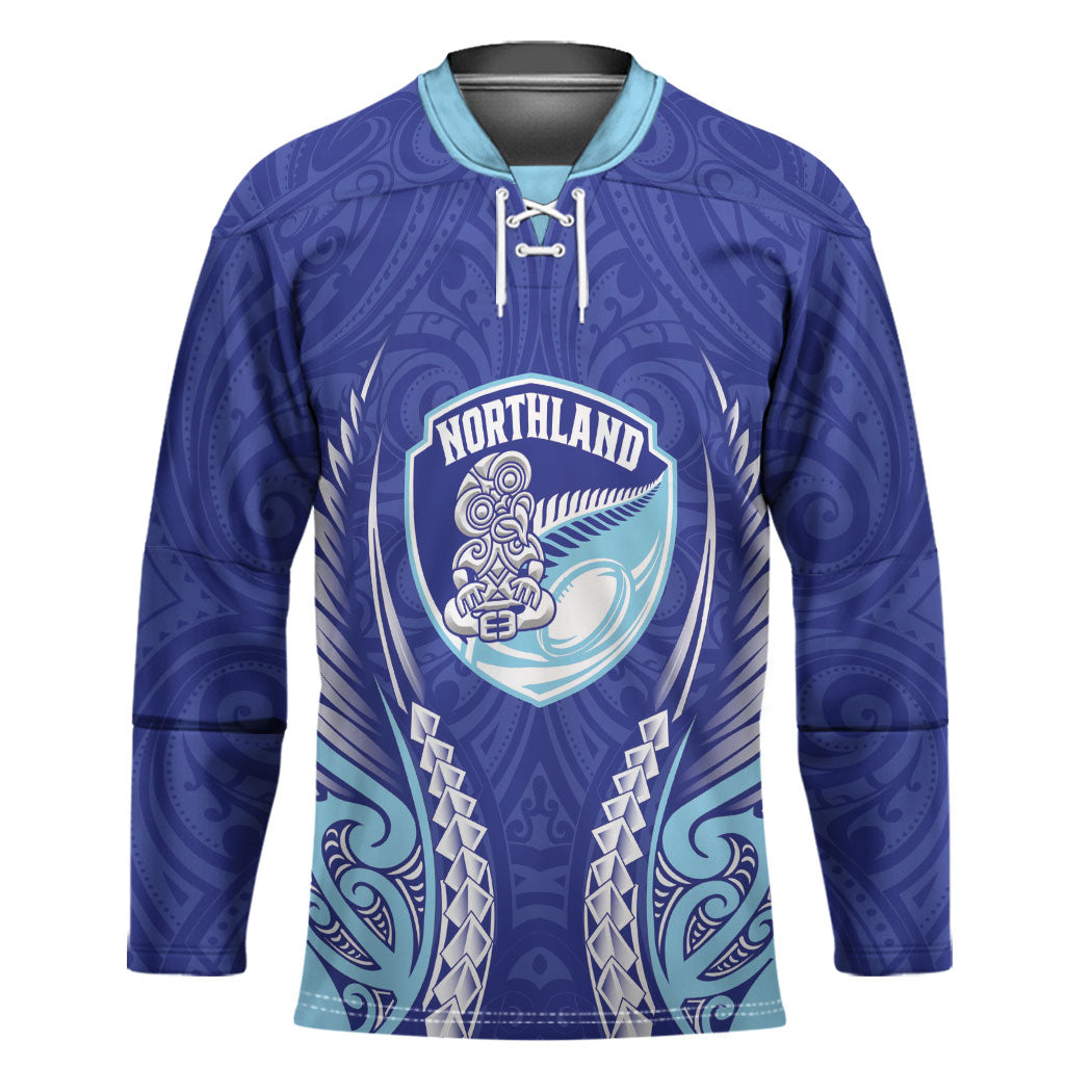 Northland 2026 Rugby Custom Hockey Jersey NZ Maori Silver Fern LT14 Unisex Blue - Polynesian Pride