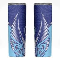 Northland 2026 Rugby Custom Skinny Tumbler NZ Maori Silver Fern LT14 Blue - Polynesian Pride
