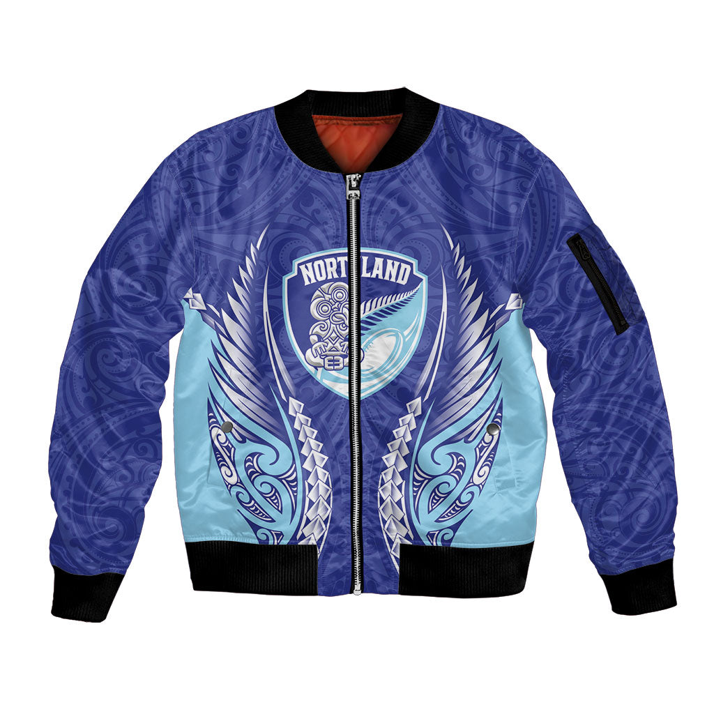 Northland 2026 Rugby Custom Sleeve Zip Bomber Jacket NZ Maori Silver Fern LT14 Unisex Blue - Polynesian Pride