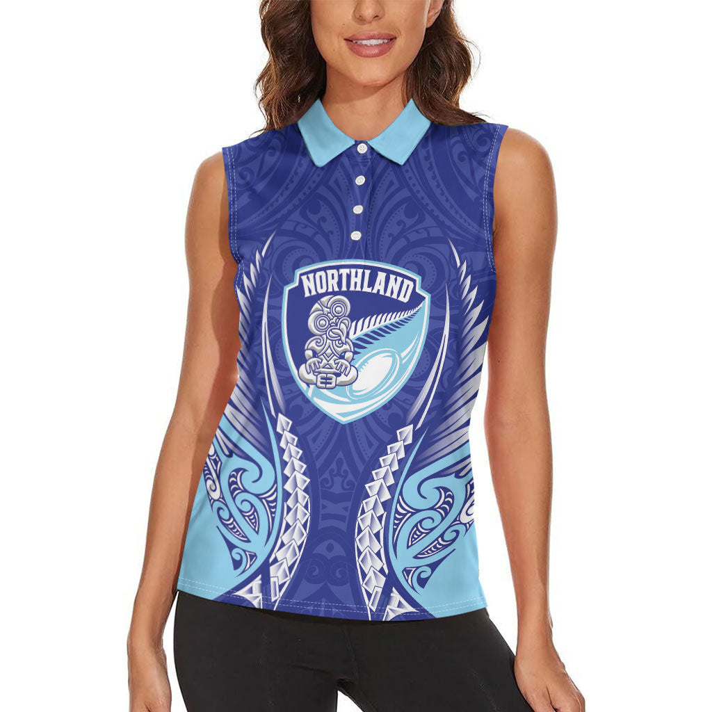 Northland 2026 Rugby Custom Women Sleeveless Polo Shirt NZ Maori Silver Fern LT14 - Polynesian Pride