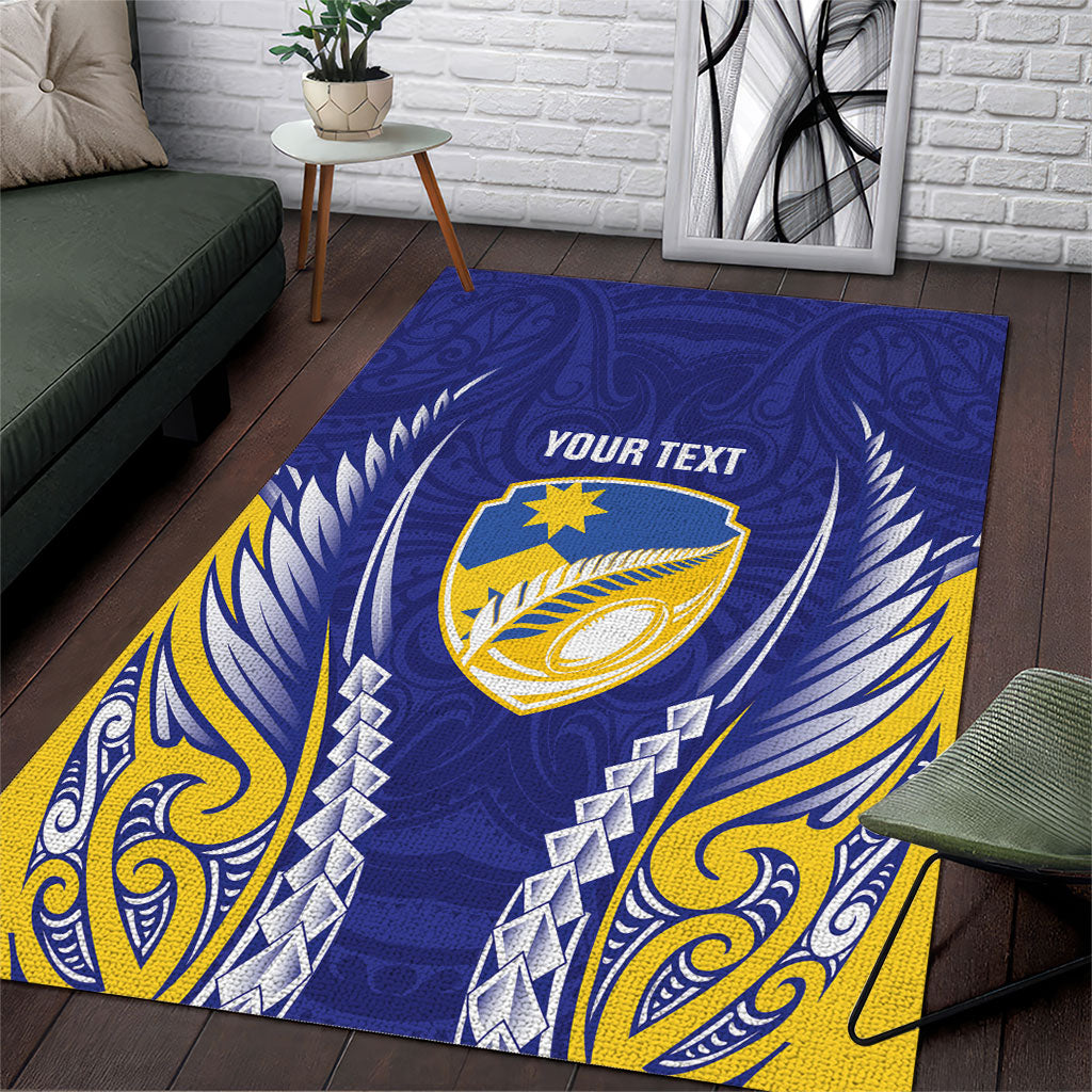 Otago 2026 Rugby Custom Area Rug NZ Maori Silver Fern