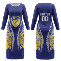 Otago 2026 Rugby Custom Couples Matching Long Sleeve Bodycon Dress and Hawaiian Shirt NZ Maori Silver Fern LT14 - Polynesian Pride