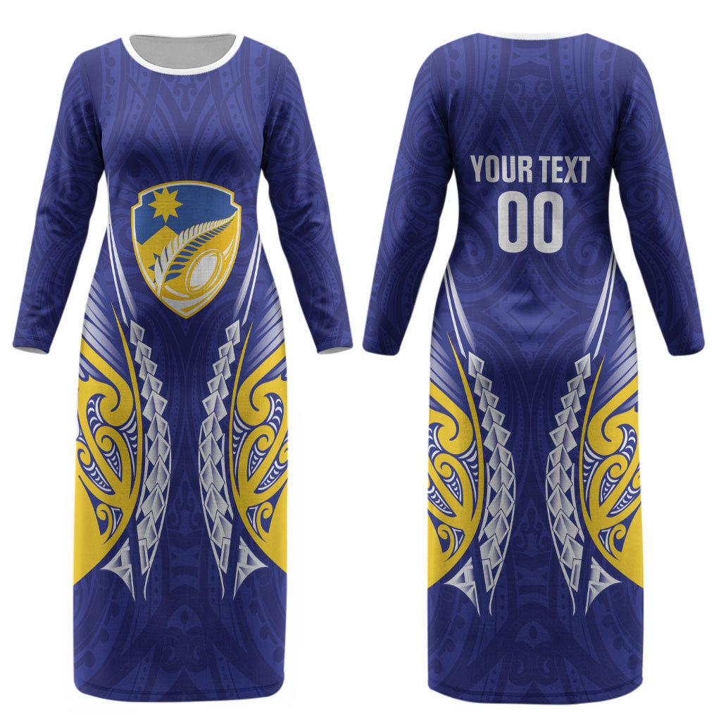 Otago 2026 Rugby Custom Couples Matching Long Sleeve Bodycon Dress and Long Sleeve Button Shirt NZ Maori Silver Fern LT14 - Polynesian Pride