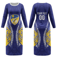 Otago 2026 Rugby Custom Couples Matching Long Sleeve Bodycon Dress and Long Sleeve Button Shirt NZ Maori Silver Fern LT14 - Polynesian Pride
