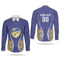 Otago 2026 Rugby Custom Couples Matching Off Shoulder Maxi Dress and Long Sleeve Button Shirt NZ Maori Silver Fern LT14 - Polynesian Pride