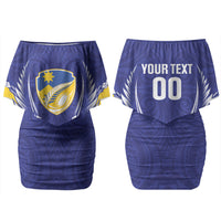 Otago 2026 Rugby Custom Couples Matching Off Shoulder Short Dress and Hawaiian Shirt NZ Maori Silver Fern LT14 - Polynesian Pride