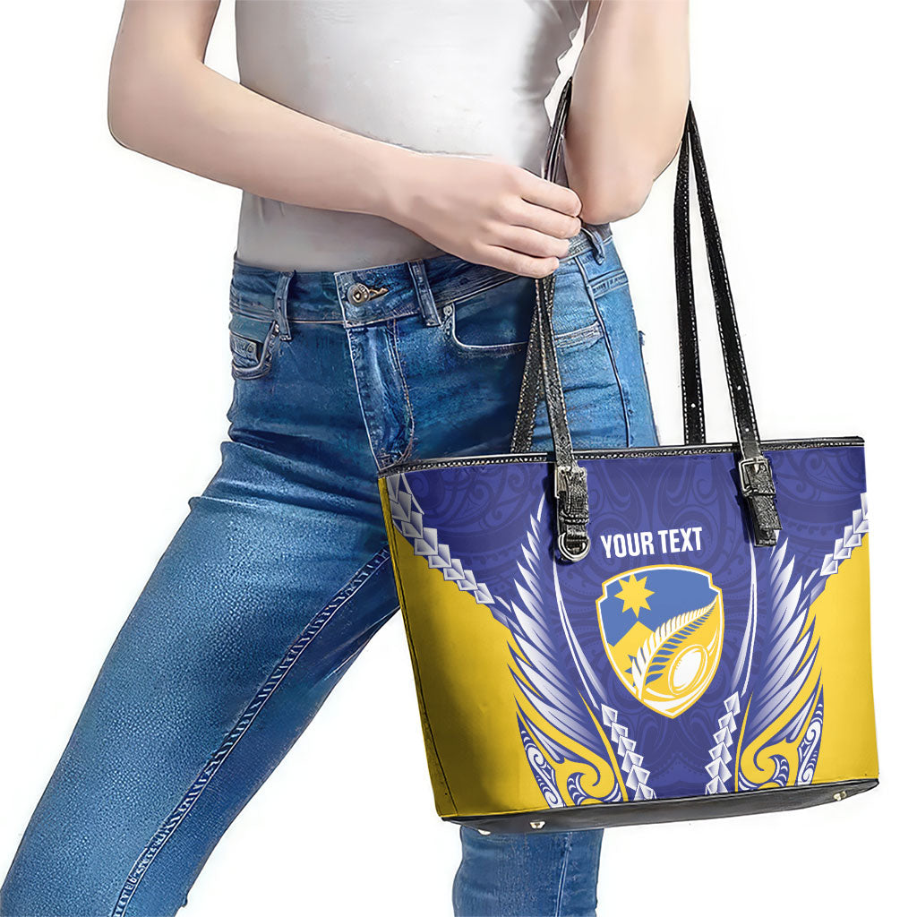 Otago 2026 Rugby Custom Leather Tote Bag NZ Maori Silver Fern LT14 - Polynesian Pride