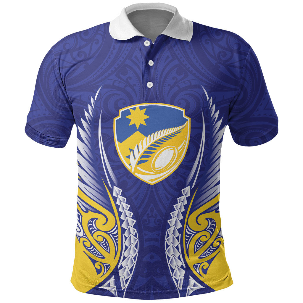 Otago 2026 Rugby Custom Polo Shirt NZ Maori Silver Fern LT14 Blue - Polynesian Pride