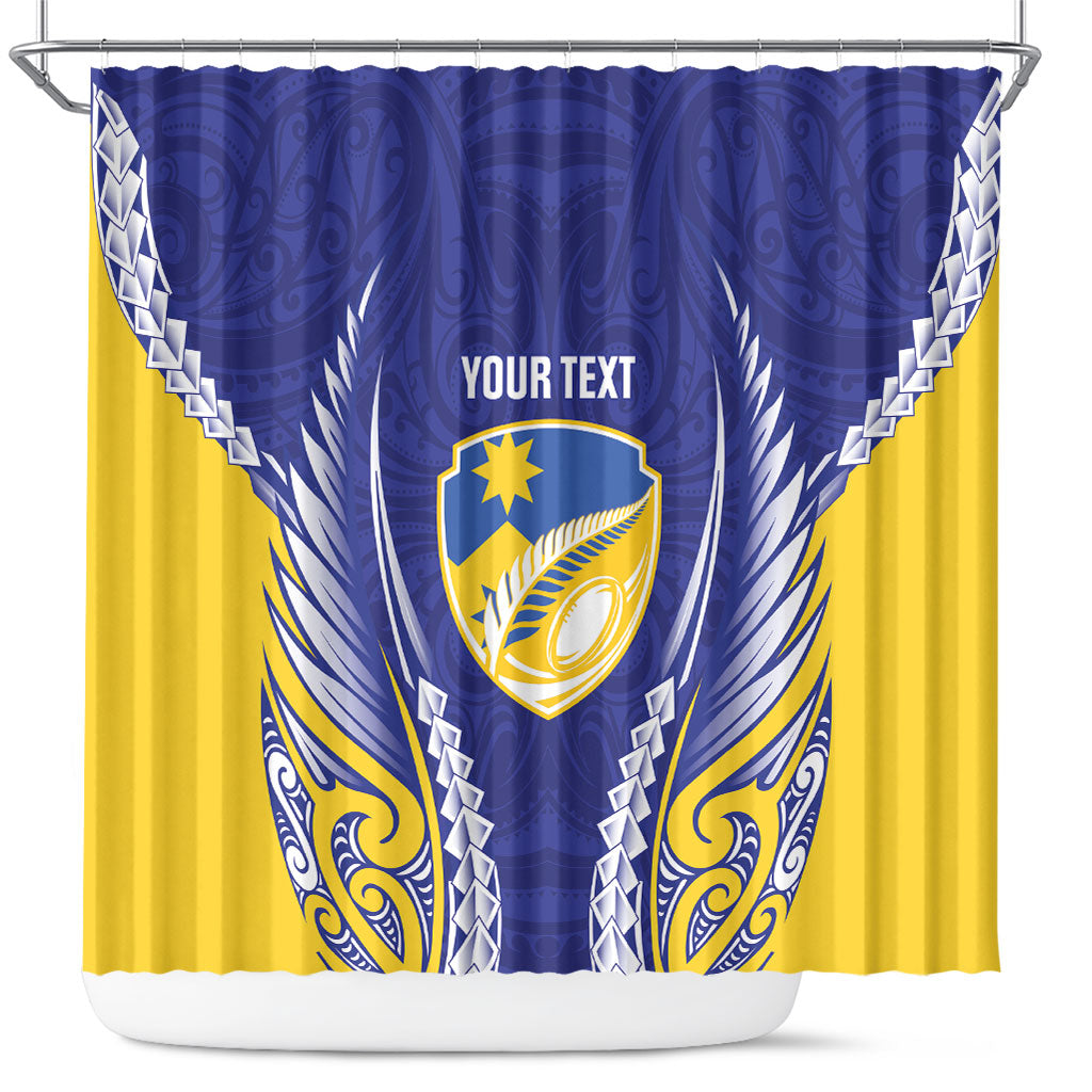 Otago 2026 Rugby Custom Shower Curtain NZ Maori Silver Fern