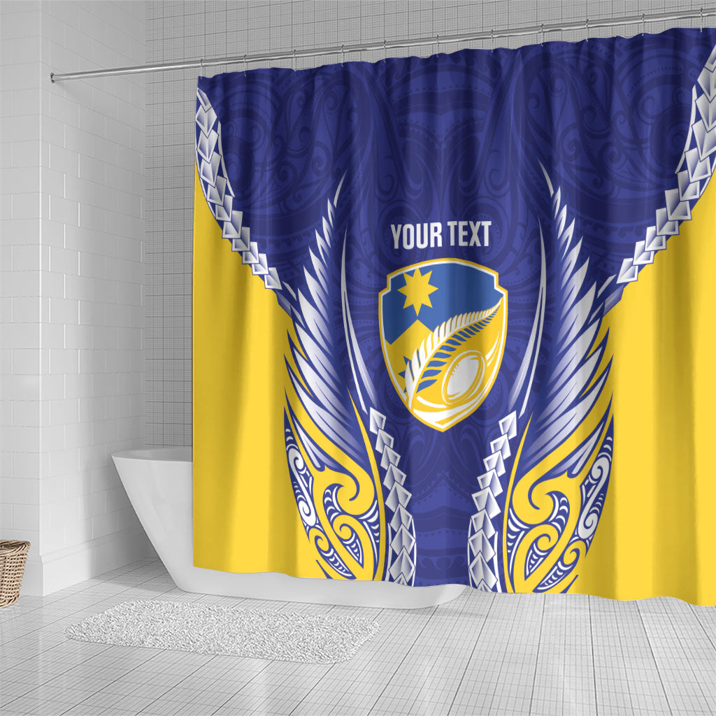 Otago 2026 Rugby Custom Shower Curtain NZ Maori Silver Fern