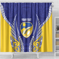 Otago 2026 Rugby Custom Shower Curtain NZ Maori Silver Fern