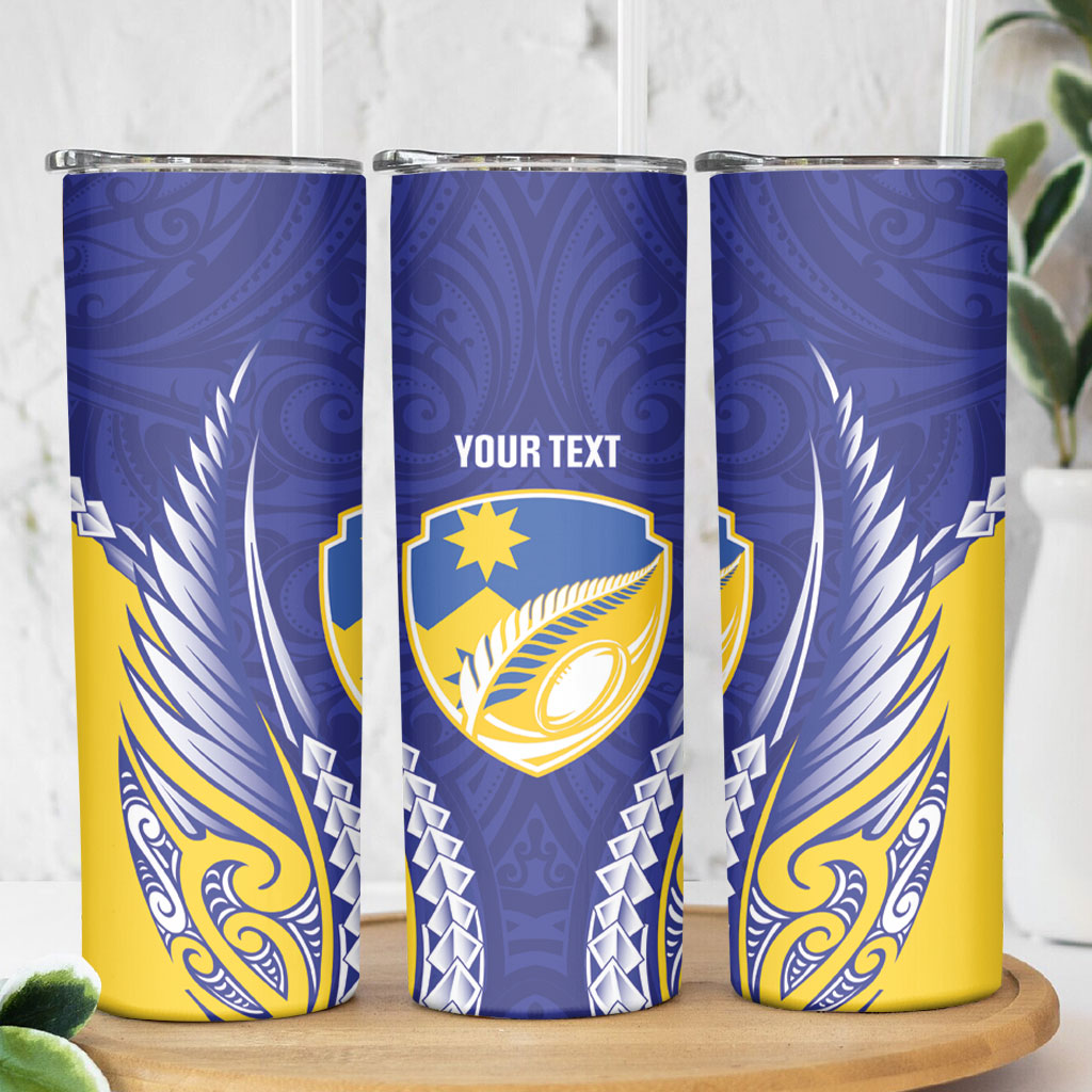 Otago 2026 Rugby Custom Skinny Tumbler NZ Maori Silver Fern