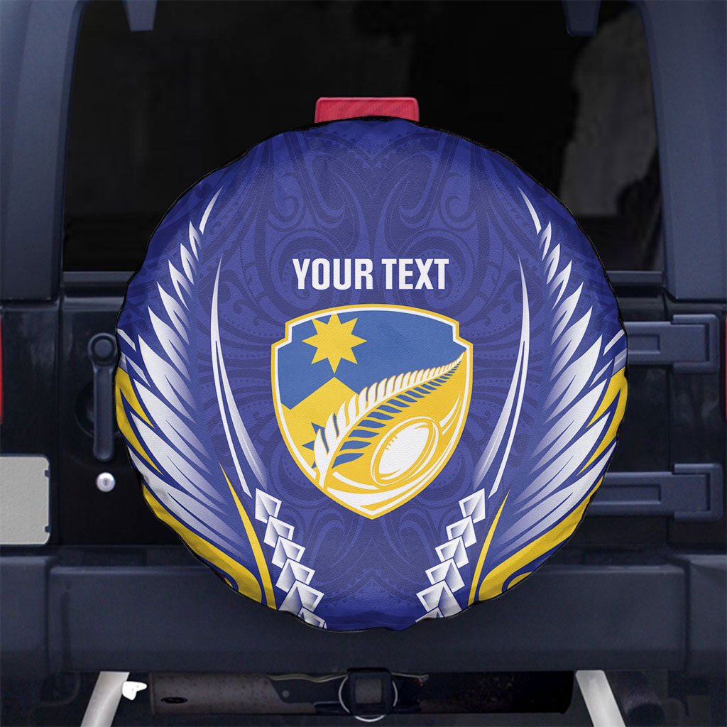 Otago 2026 Rugby Custom Spare Tire Cover NZ Maori Silver Fern LT14 No hole Blue - Polynesian Pride