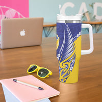 Otago 2026 Rugby Custom Tumbler With Handle NZ Maori Silver Fern LT14 - Polynesian Pride