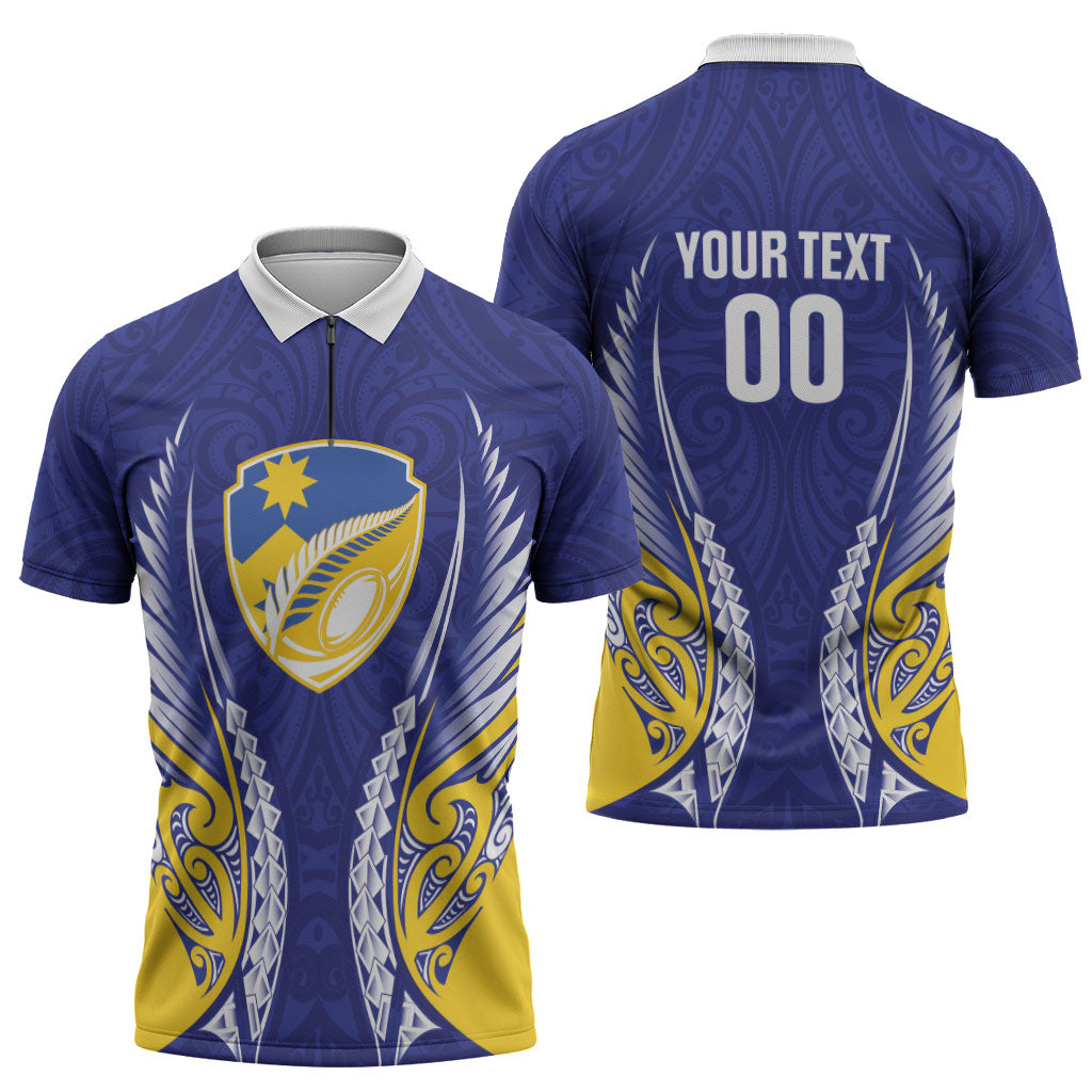 Otago 2026 Rugby Custom Zipper Polo Shirt NZ Maori Silver Fern