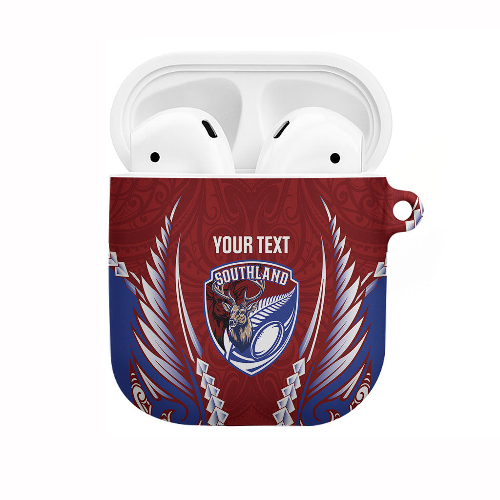Southland 2026 Rugby Custom AirPods Case NZ Maori Silver Fern LT14 Maroon - Polynesian Pride