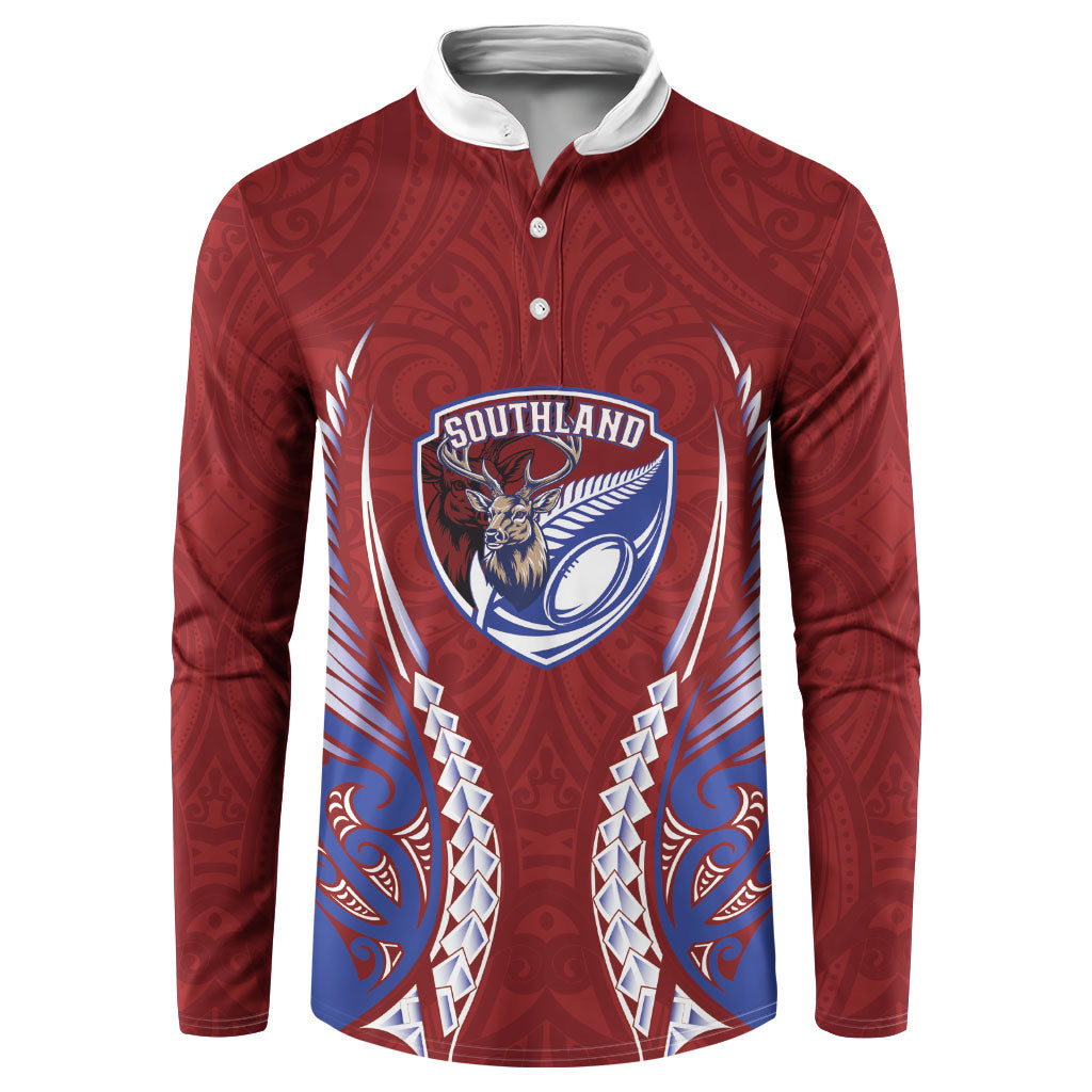 Southland 2026 Rugby Custom Button Sweatshirt NZ Maori Silver Fern