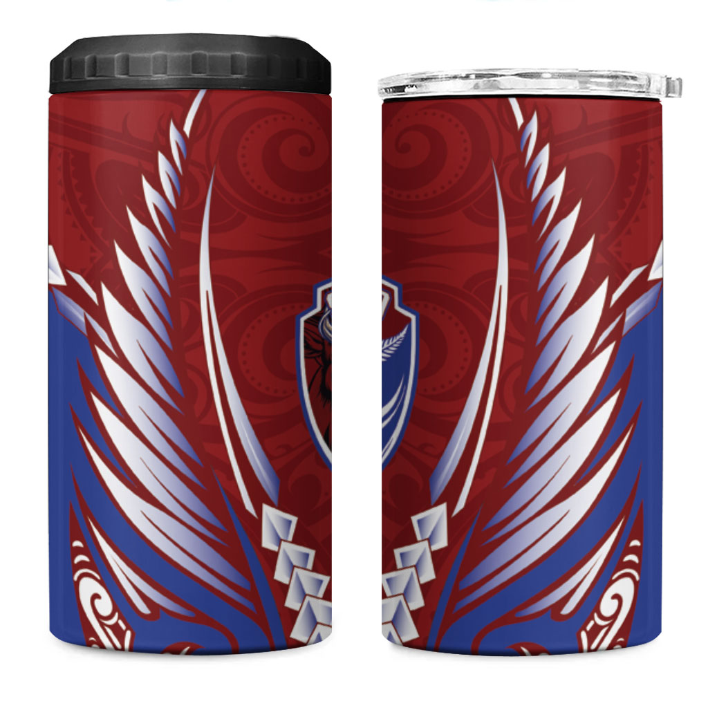Southland 2026 Rugby Custom 4 in 1 Can Cooler Tumbler NZ Maori Silver Fern LT14 One Size: 16 oz Maroon - Polynesian Pride
