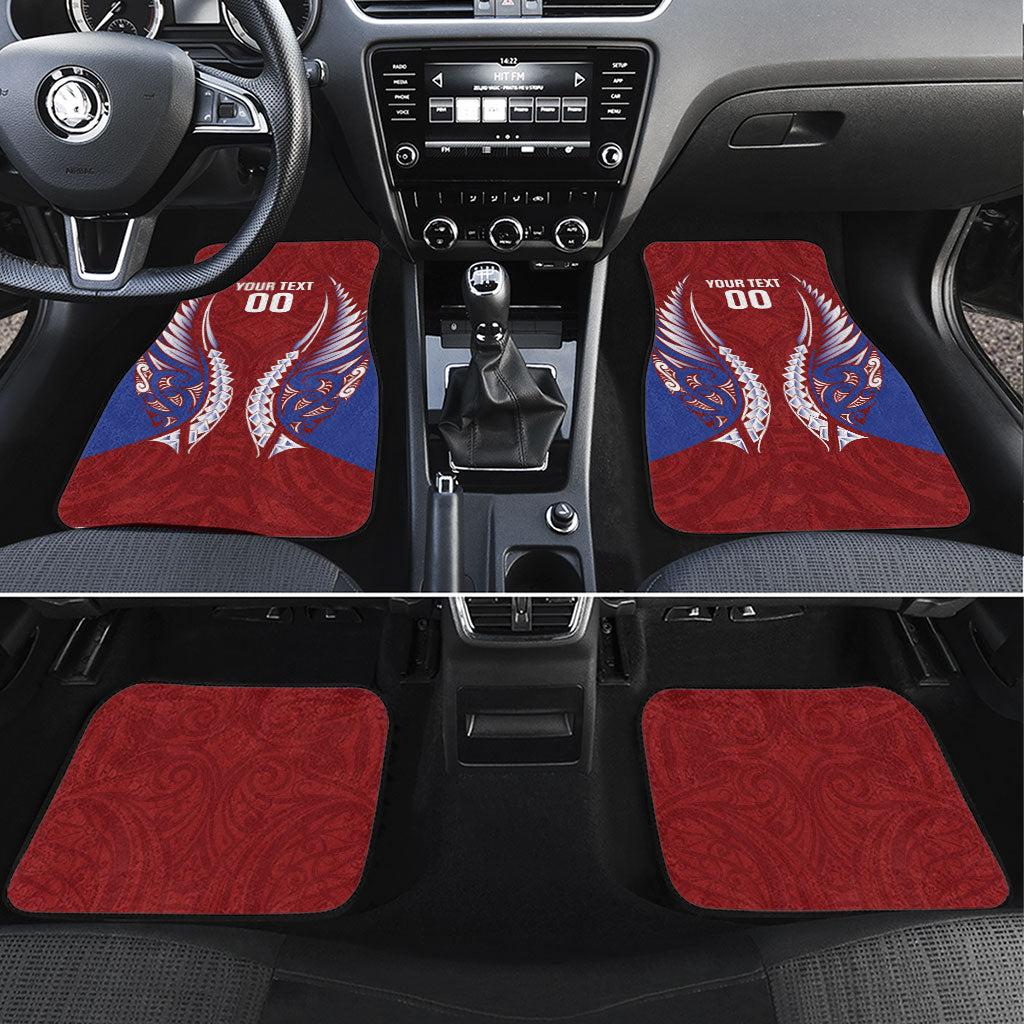 Southland 2026 Rugby Custom Car Mats NZ Maori Silver Fern LT14 Set 4pcs Maroon - Polynesian Pride