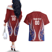 Southland 2026 Rugby Custom Couples Matching Off The Shoulder Long Sleeve Dress and Hawaiian Shirt NZ Maori Silver Fern