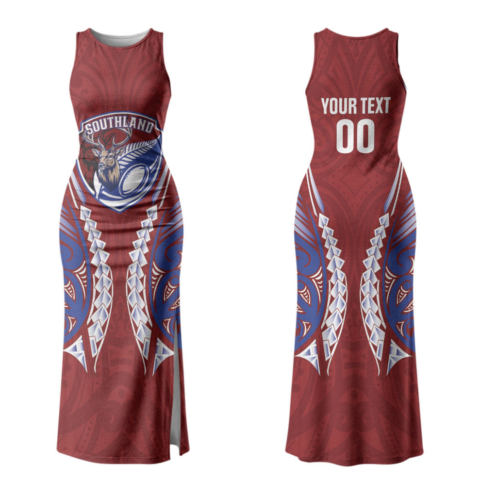 Southland 2026 Rugby Custom Couples Matching Tank Maxi Dress and Long Sleeve Button Shirt NZ Maori Silver Fern LT14 - Polynesian Pride