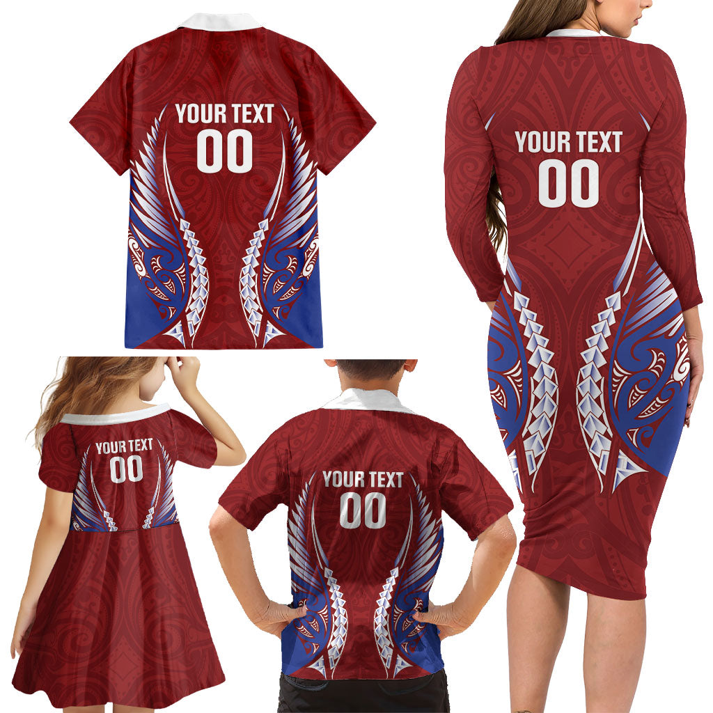 Southland 2026 Rugby Custom Family Matching Long Sleeve Bodycon Dress and Hawaiian Shirt NZ Maori Silver Fern