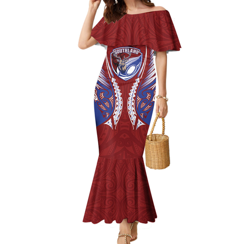 Southland 2026 Rugby Custom Family Matching Mermaid Dress and Hawaiian Shirt NZ Maori Silver Fern