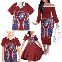Southland 2026 Rugby Custom Family Matching Off The Shoulder Long Sleeve Dress and Hawaiian Shirt NZ Maori Silver Fern