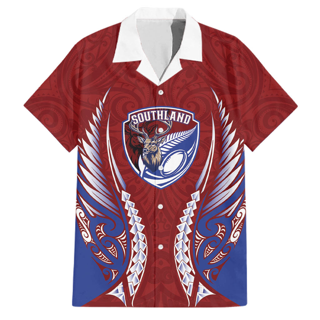 Southland 2026 Rugby Custom Family Matching Off The Shoulder Long Sleeve Dress and Hawaiian Shirt NZ Maori Silver Fern