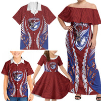 Southland 2026 Rugby Custom Family Matching Off Shoulder Maxi Dress and Hawaiian Shirt NZ Maori Silver Fern LT14 - Polynesian Pride